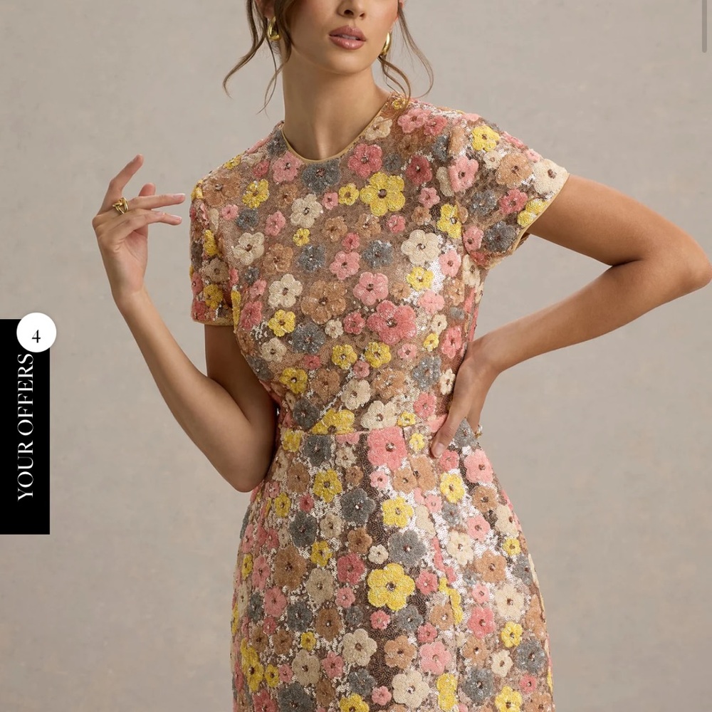 Club L London Multicolor Floral Midi Dress